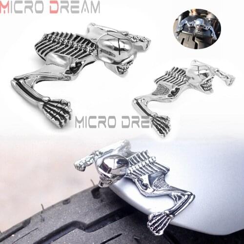 Front Fender Mudguard Ornament Skull Head Statue for Harley Softail Sportster Headlight Visor Skeleton Figure Graph Decorative