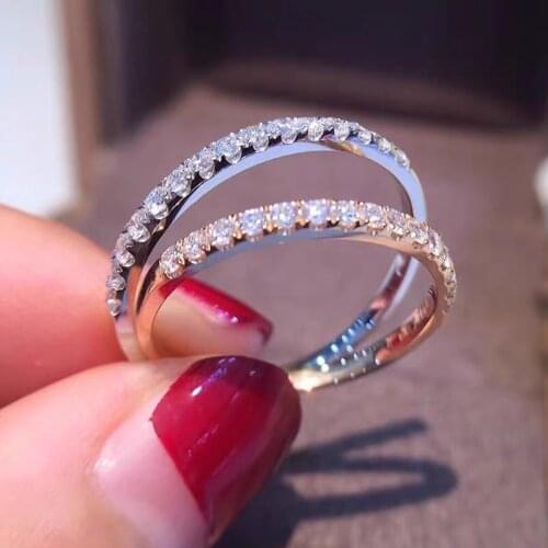 Real Solid 925 Sterling Silver Rings white gold yellow gold rose gold Solitaire Simple Round Thin Rings for Women Element Ring