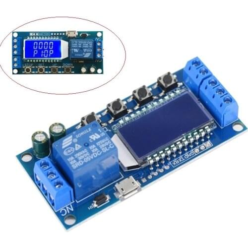 Delay Time Micro USB 6-30V Relay Module Timing Switch Control Cycle Timer LCD Display Intelligent Control Time Board Module