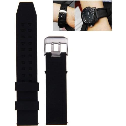 Silicone Watch Band Quick Release Replacement Bracelet Watch Black Silicone Watchband Bands Rubber Strap Anbeer Sport Men P2T1