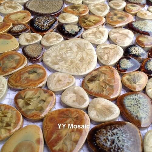 Luxury Cafe brown Beige Ceramic Mosaic Wall Tile for bathroom shower pool garden Counter Bar salon wall decoration floor tiles