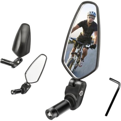 2PCS BIKING Bicycle Rearview Mirror 360 All-Round Adjustable HD View Field Easily Install Handlebar Plug Mirror For 16-22mm N019