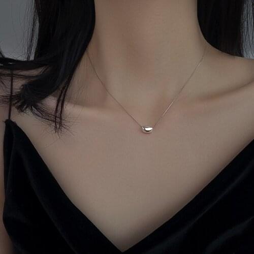 925 Sterling Silver Bump Round Pendant Necklace sweater Chain For Women Wedding Engagement Party Fashion Charm Jewelry
