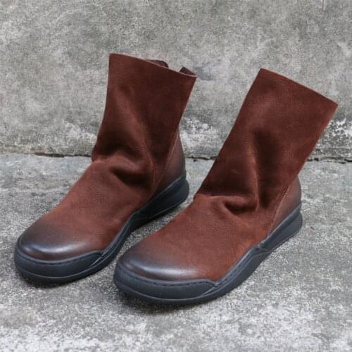 Womens Shoes Genuine Leather Ankle Boots for Women 2019 Autumn Fall Boots Ladies Black Long Boots Rubber Sole Footwear