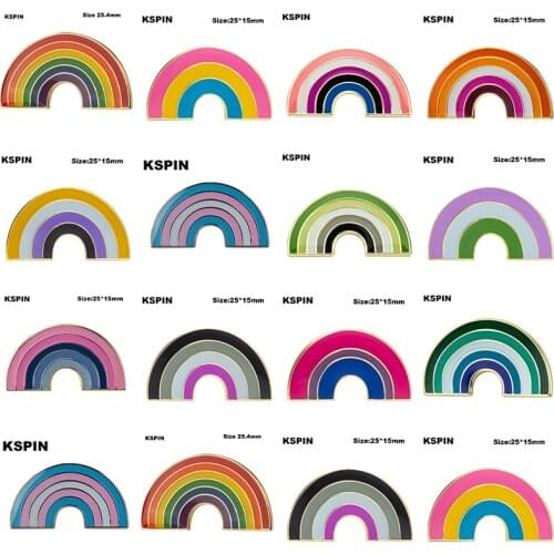 Rainbow Pride Badge Transgender Aromantic Fruid Pride Rainbow Sun Set Nonbinary Asexual Pansexual Pride Badge Lapel Pin Brooch