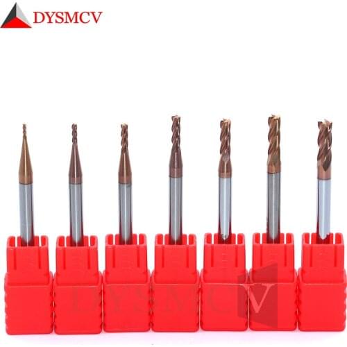 1PC End Mill 4mm HRC60 4Flute 50mm 75mm 100mm Solid Carbide Spiral Straight Shank Flat Endmills CNC Lathe Milling Cutter Tools