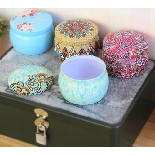 1PCS Multifunction Tinplate Candy Box Rose Tea Pot Drum-shaped Cookie Case Drawer Organizer Home Decor Festive Party Supplies