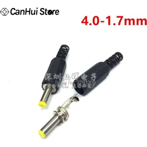 10Pc 4.0*1.7 DC Plug Male Electrical Socket Outlet DC Outlet 4.0X1.7MM 4.0*1.7mm Yellow Core High Quality Temperature Resistance