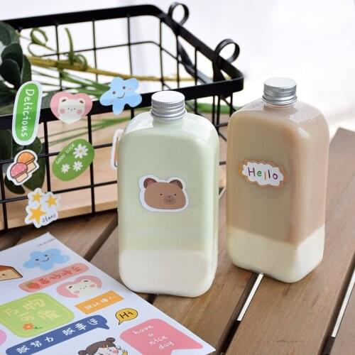 10pcs Net red 400ML milk tea ice coffee bottle PET plastic cold drink milkshake yogurt cup diy strawberry juice packaging bottle