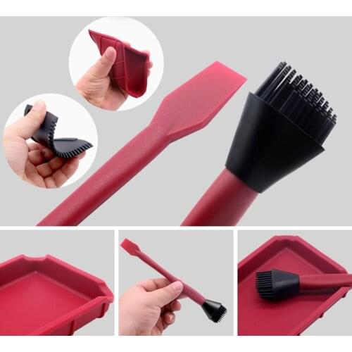 4pcs Wide Brush Narrow Brush Flat Scraper Silicone Woodworking Glue Tools Kit Shovel Flat Scraper Glue Tray Wood Gluing