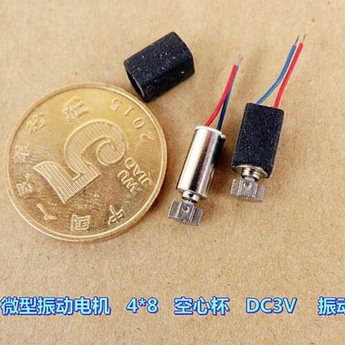 5pcs/lot 4*8MM hollow cup vibrating motor 1.5V-3V miniature micro DC motor