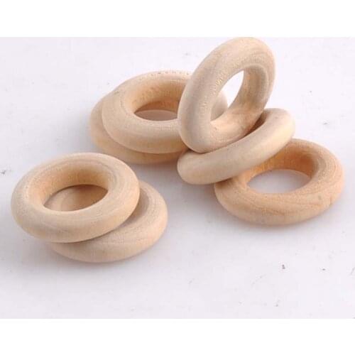 50pcs - Large Wooden Ring - 1 inch diameter (25mm) - Great for Jewelry, Teethers, Rings Toss Games and More free shipping