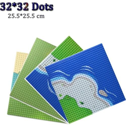 River Sandy Baseplate 32*32 Dots City Street Colorful Beach Island Base Plate Seaside Building Blocks Bricks Plates