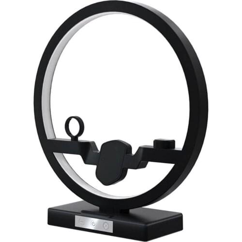 10W Wireless Charger 3 In 1 Desktop Lamp Fast Charging Phone Holder Round Ring Light for iPhone Android Samsung Xiaomi Huawei