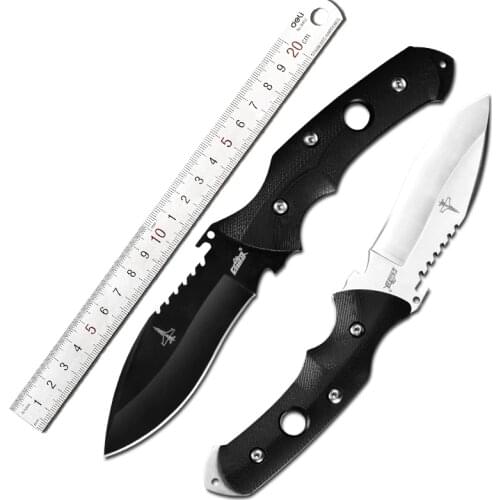 CIMA F22 Black Knife Full-Tang outdoor survival fixed blade hunting knife Aircraft streamlined shape