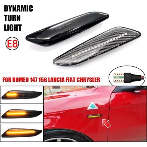 For Lancia Delta MK3 Typ 844 2008-2014 Smoked Dynamic Flowing LED Side Marker Turn Signal Light