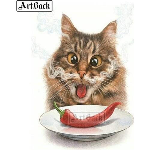 Full square / round 5d diamond painting cat chili icon rhinestone diy 3d diamond embroidery animal diamond mosaic crafts