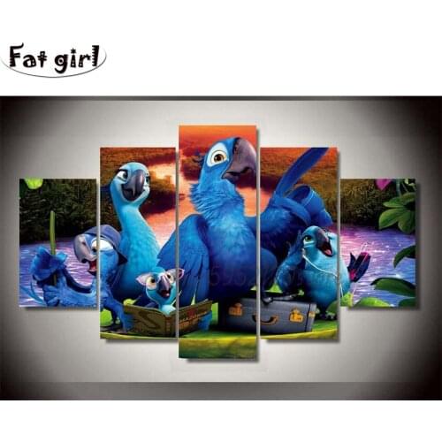 HD Printed cartoon anime diamond painting full square round 5D DIY wall art poster embroidery mosaic Childrens room decor gift