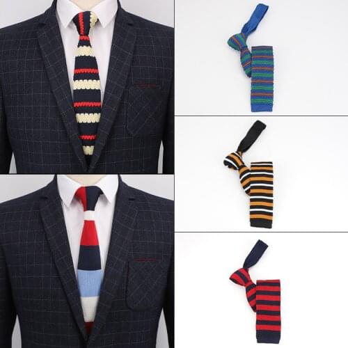 Linbaiway 5.5cm Classic Mens Neck Tie Knitted Necktie Knitted Neck Ties for Man Business Wedding Gift Party Cravat Custom Logo