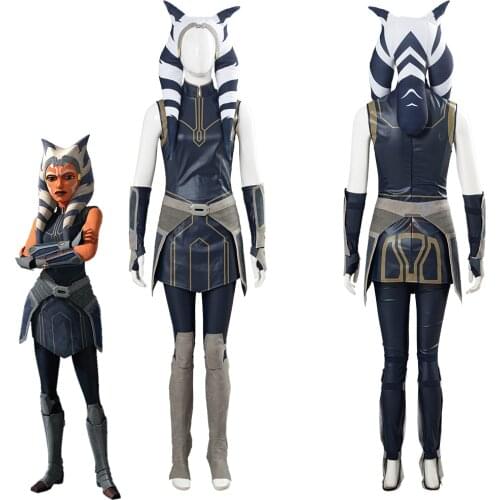 Star Cosplay Wars Clone Wars Ahsoka Tano Costume Women Girls Uniform Outfit Halloween Costumes Fancy Dress
