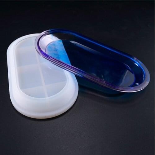Rounded Rectangular Plate Silicone Mold Rectangle Trinket Tray DIY Resin Trinket Dish Making Epoxy Resin Crafts