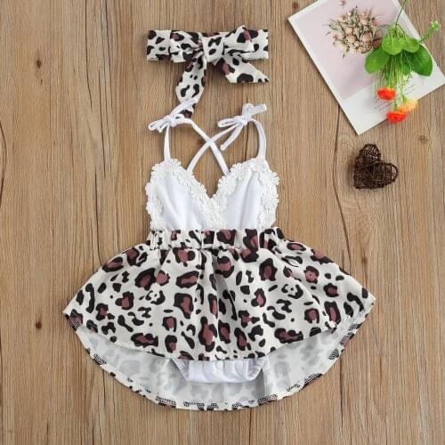 Summer Baby Stylish Casual Sweet Girls Two-piece Clothes Set White Deep V-neck Sleeveless Romper and Headdress