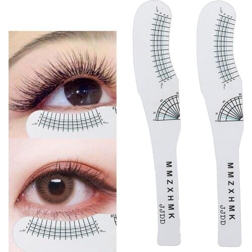 10Pcs/Set Eyelash Measuring Ruler Eyelashes Length Curling Degree Rulers Lashes Symmetrical Positioning Extension Aid Tools