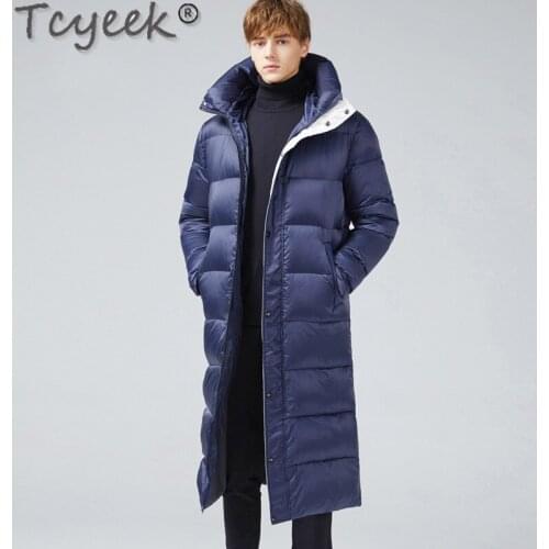 Mens Streetwear Down Jacket Fashion Brand 20% Thick Goose Down Jacket Man Clothes Long Warm Down Coat Parka Hiver A0002