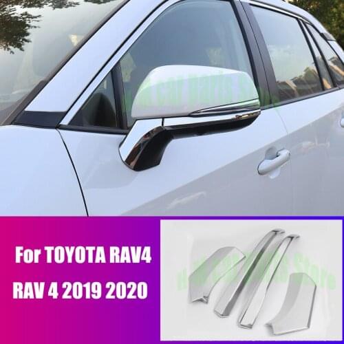 For Toyota RAV4 Rav 4 2014 2015 2016 2017 2018 2020 ABS carbon fiber side door mirrors rear view strip cover trim Kit