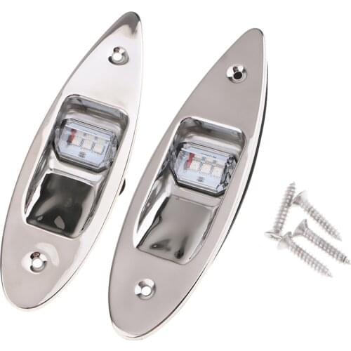 Stainless Steel 304 DC 12V Boat Navigation Led Side Light Red/Green Marine Flush Mount