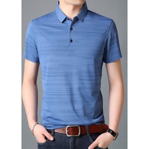 2021 summer new mens lapel POLO shirt shirt embroidery youth middle-aged mens fashion brand short-sleeved T-shirt 55