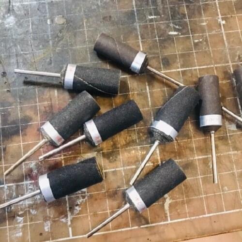 New 5pcs 2.35mm shank Sandpaper Belt Hole Grinding Polishing Bands Wheel Sandpaper Ring Rotary Tool Electric Drill Accessories