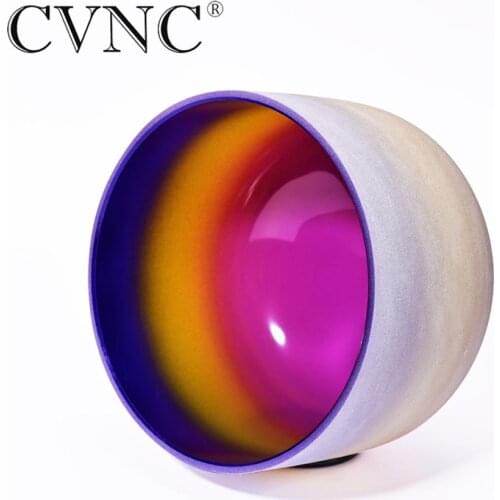 CVNC 8 Inch A Third eye 440Hz 432Hz Indigo Rainbow Chakra Quartz Crystal Singing Bowl