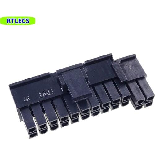 5pcs 5557 4.2 mm 24 pin ( 20 + 4) Position Male housing Plug Computer ATX Power Connector plastic shell Slide Rail Design