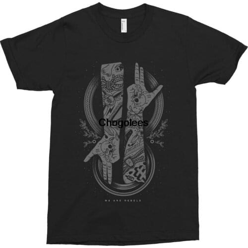 Hands Up Unisex T shirt Alternative Tattoo Fashion Moth Flash Street Wear Screen print DTG