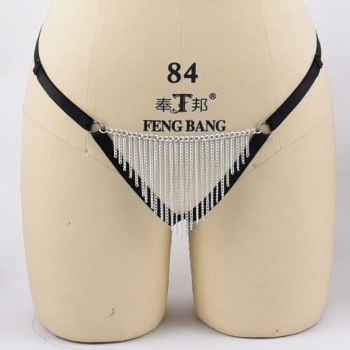 Sexy underwear transparent lovers tassel tie with thong pants to lure sexy crotch T pants