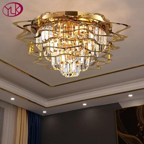 New modern crystal chandelier for ceiling Luxury living room bedroom decor led cristal light fixture design gold indoor lighting