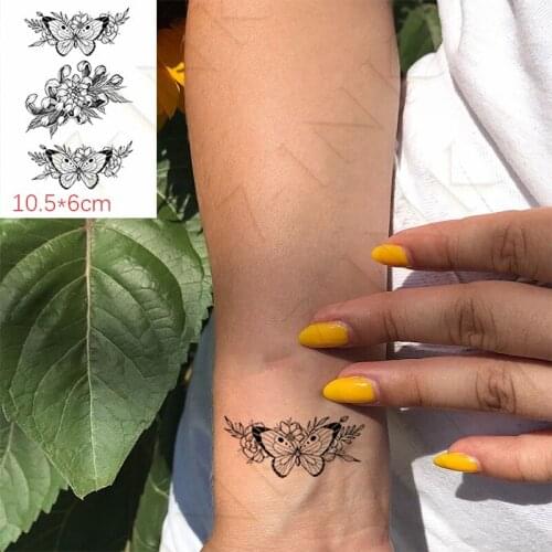 Waterproof Temporary Tattoo Sticker Butterfly Flower Moon Sun AK47 Face Body Art Foot Arm Fake Tatto Flash Tatoo For Women Men