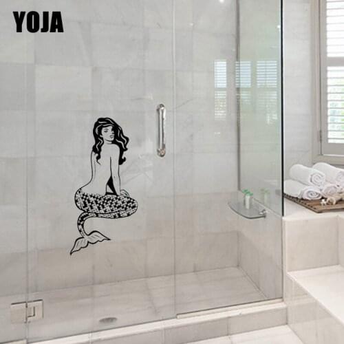 YOJA 27x13.5CM Fashion Mermaid Home Wall Sticker Decoration Bathroom Glass Decal G2-0246