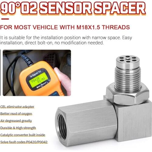 Stainless Steel Oxygen Sensor Extender Sensor Adapter Parts Replacement