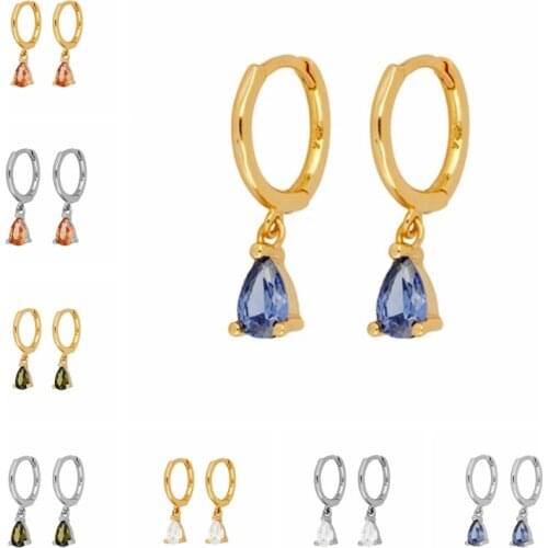 BOAKO 925 Sterling Silver Earrings For Women Water Drop Dangle Earring Piercing Diamond Fashionable Luxury Pendientes #8.8