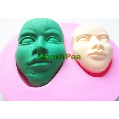 Mom&Pea 0168 Free Shipping Faces Shaped Silicone Mold Cake Decoration Fondant Cake 3D Mold Food Grade Silicone Mould