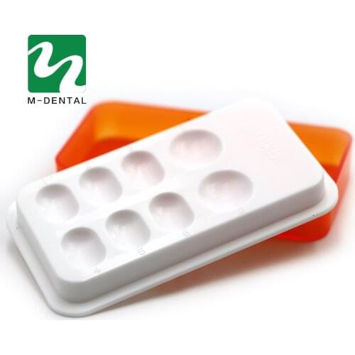 1PC Dental Mixing Watering Moisturizing Plate 8 Slot Resin Palette with Cover For Dental Lab