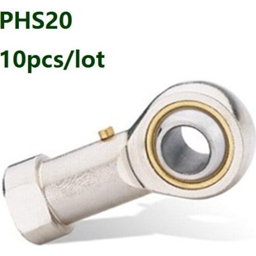 10pcs/lot PHS20 Rod Ends Bearings Fish Eye Rod End Joint Bearing hole 20mm female thread ball joint bearing right/left hand