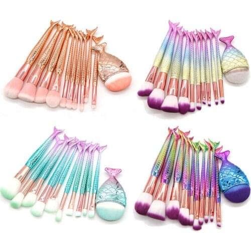 10 Pcs Mermaid Makeup Brush Set Beauty Tools Makeup Brush Set