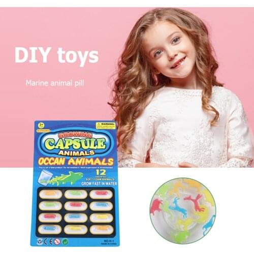 12pcs Water Plastic Pill Marine Animal Expansion Capsules Toy Novel Creative Toys Training Baby To Observe Toys For Kids
