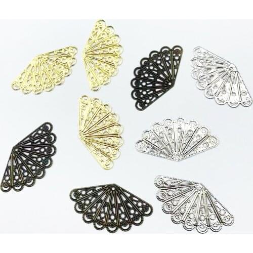 20Pcs 40x23mm Gold/bronze Flower Filigree Wraps Metal Crafts Connectors For DIY Scrapbook Embellishment Handicraft