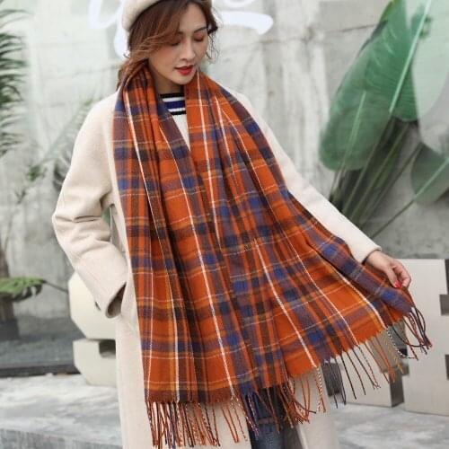 2020 Plaid Scarf Women Cashmere Scarves Ladies Winter Scarf for Women High Quality Luxury Warm Female Shawl Thicker Poncho Women