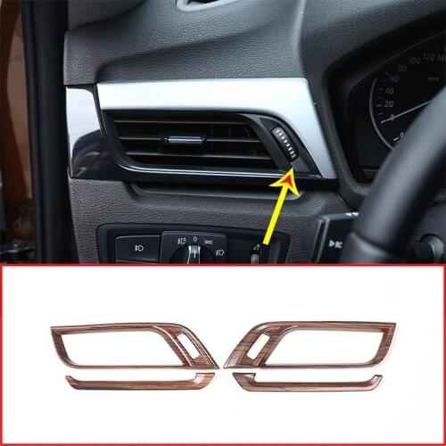 Pine Wood Grain Colour For BMW X1 f48 2016-2019 For BMW X2 F47 2018 Car ABS Plastic Side Air-Conditioning Vent Cover Trim 4pcs