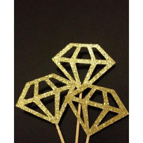 Diamond cupcake toppers wedding bridal baby shower Bachelorette Party Decor girl birthday treat food picks